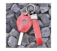 For X3 X5 Z3 Z4 3 5 7 Series E38 E39 E46 E83 E53 M5 325i 330i Leather Key Case Cover 4 Buttons Car Keychain(305-S-RED)