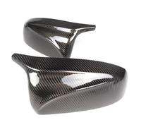 For X5 E70 X6 E71 2008 2009 2010 2011 2012 2013 2pcs Side Wing Rearview Modified Bright Black Carbon Fiber Pattern Mirror Cover Caps Rearview Mirror Cover(Carbon Fiber Look)
