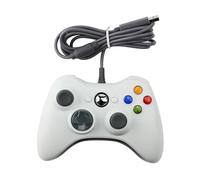 For Xb&ox 360 Wired Game Controller USB Wired Jo&ys&tic Gamepad for Mi&cr&os&oft Xb&ox 360, PC Windows 7,8,10 with Dual-Vibration Turbo(White)