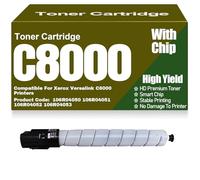 For Xerox 106R04050 106R04051 106R04052 106R04053 Toner Cartridges with Chip Compatible for Xerox Versalink C8000 Printers High Yield Work,Black-C8000