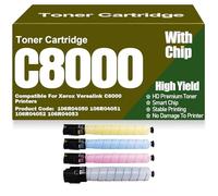 For Xerox 106R04050 106R04051 106R04052 106R04053 Toner Cartridges with Chip Compatible for Xerox Versalink C8000 Printers High Yield Work,4Pack-C8000