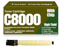 For Xerox 106R04050 106R04051 106R04052 106R04053 Toner Cartridges with Chip Compatible for Xerox Versalink C8000 Printers High Yield Work,Yellow-C8000