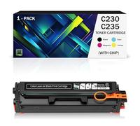 For Xerox C230 C235 Toner Cartridge Replacement for C235 C230 C235DNI C230DNI C235/DNI C230/DNI Colour Laser Printer (With Chip) 006R04383 006R04384 006R04385 006R04386 BK/C(Size:1500Page,Color:Black)