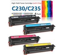 for Xerox C235 C230 Toner Cartridge (with Chip),Replacement 006R04383 006R04384 006R04385 006R04386 Compatible with Xerox C235DN/C230DNI Color Multifunctional Printer High-Yield Ink Cartridge (4 Pack)
