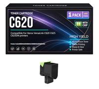 For Xerox C620 C625 Toner Cartridges with chip Compatible 006R04616 | 006R04617 006R04618 006R04619 Toner for Xerox VersaLink C620 C625 C625DN Printers High Yield Work,Cyan-C625DN