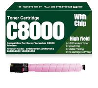 For Xerox C8000 Black Yellow Magenta Cyan Toner Cartridges 106R04050 106R04051 106R04052 106R04053 Compatible Toner High Yield for Xerox Versalink C8000 Printers,Magenta-C8000