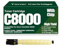 For Xerox C8000 Black Yellow Magenta Cyan Toner Cartridges 106R04050 106R04051 106R04052 106R04053 Compatible Toner High Yield for Xerox Versalink C8000 Printers,Yellow-C8000