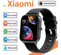 For Xiaomi 2025 New Smart Watch Men Bluetooth Call Fitness Tracker Heart Rate IP68 Waterproof Smart Watch Men Women IOS Android HD Call Smart Watch Black 1