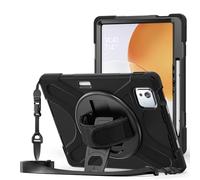 for Xiaomi 7S Pro/6S Pro 12.5" 2025 Shockproof Case,Three-in-one Shatter-Resistant Shell, 360 Degree Rotating Multi-Function Grip Bracket (Black)