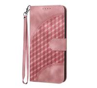 for Xiaomi Civi 2/Xiaomi 13 Lite Wallet Case, Embossed Lattice Shock-Absorption Flip Case Leather Wallet Phone Cases Card Slots Magnetic Stand Shockproof Cover for Xiaomi Civi 2/Xiaomi 13 Lite Pink