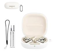 for Xiaomi OpenWear Stereo Pro Case Cover, Protective Case with Cleaner Kit,KONXISA Soft Silicone Protective Cover,Lanyard and Keychain Accessories,Waterproof,Dustproof,Shockproof,White