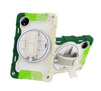 for Xiaomi Pad 8.8"/Mi Pad Mini Shockproof Case,Heavy Duty Rugged 3 Layer Protective Case Cover W 360 Rotating Grip Bracket+Shoulder Strap,Colorful Green
