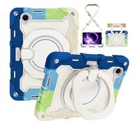 for Xiaomi Pad 8.8"/Mi Pad Mini Shockproof Kids Case,Heavy Duty Full Protective Shockproof Case W 360° Rotating Handle Stand+Shoulder Strap,Colorful Blue