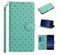 for Xiaomi Poco C75 5G Case, Embossed Clover Shockproof Flip Wallet Phone Case Magnetic Closure Viewing Stand Function Bumper Cover forXiaomi Poco C75 5G with Card Holder green