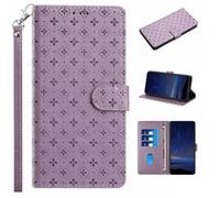 for Xiaomi Poco C75 5G Case, Embossed Clover Shockproof Flip Wallet Phone Case Magnetic Closure Viewing Stand Function Bumper Cover forXiaomi Poco C75 5G with Card Holder Purple
