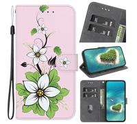 for Xiaomi Poco M6 Pro 4G Phone Holder Cover Travel RFID Blocking Phone Wallet Cover Cute Flowers Passport Wallet with Elastic Band for Women for Xiaomi Poco M6 Pro 4G, green and white morning glory