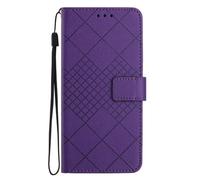 For Xiaomi POCO X8 Pro 5G Case with Card Slots Magnetic Closure Kickstand Full Protection Shockproof Grid Pattern PU Leather Flip Notebook Wallet Phone Cover for Xiaomi POCO X8 Pro 5G,purple