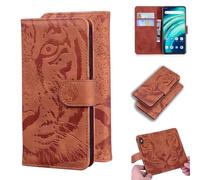 for Xiaomi Redmi A3 Case, Shockproof Premium PU Leather Embossed Tiger Phone Cases, TPU Inner Shell, RFID Blocking, Card Holder Viewing Stand Flip Wallet Cover Compatible with Xiaomi Redmi A3 Pink