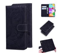 for Xiaomi Redmi A3 Case, Shockproof Premium PU Leather Embossed Tiger Phone Cases, TPU Inner Shell, RFID Blocking, Card Holder Viewing Stand Flip Wallet Cover Compatible with Xiaomi Redmi A3 black