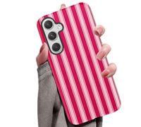 for Xiaomi Redmi Note 14 4G Global Case Cute Striped Phone Case Stylish Aesthetic Slim Shockproof Protective Phone Cover for Girls Women, Red
