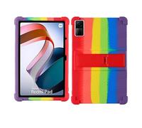 for Xiaomi Redmi Pad Case 10.61 inch 2022 Tablet with PC Kickstand, Soft Silicone, Washable, Thickened Corner Shockproof, Rainbow