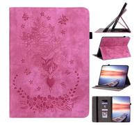 for Xiaomi Redmi Pad Pro 12.1 Inch 2024 Case, Premium PU Leather Butterfly Flower Shockproof Multi-Angles Stand Slim Fit Lightweight Cover for Xiaomi Redmi Pad Pro 12.1 Inch 2024, Rose red