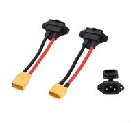 for XT60 and for XT90 Male/Female to 3-Pin Power Socket Battery Connector - 16A, 250V, 10AWG, Flame-Retardant PC/PA66 Insulation, for E-Bikes, & Lit(A)