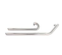 For XVS1100 1999-2005 Motorcycle Exhaust Escape Full Double Link Pipe(Ivory)