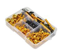 For Y&amaha For YZF R1 R6 R7 R15 R25 For YZF600 YZF1000 For FZR400RR Motorcycle Fairing Bolt Kit Screw Nut Set(Gold)