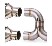 For Y&amaha FZ6 FZ6N FZ6S Dual-outlet Motorcycle Exhaust Middle Link Pipe Escape Mufflers Pipe Removable DB Killer Motorcycle Exhaust Middle Link(14)