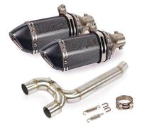 For Y&amaha FZ6 FZ6N FZ6S Motorcycle Exhaust System Dual-outlet Pipe Mid Link Tube Slip On 51mm Mufflers DB Killer Removable motorbike muffler exhaust(8)