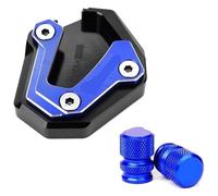 For Y&AMAHA MT-10 FZ10 2016-2021 MT10 SP 2022 2023 Motorcycle Accessories Tire Valve Caps Kickstand Side Stand Extension Pad Motorcycle Side Stand Plate Pad(1 Set-Blue)