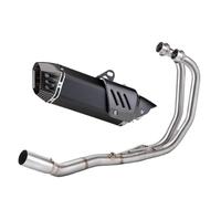 For Ya&ma&ha For R25 R3 MT03 2015-2024 Motorcycle Exhaust Front Tube Link Pipe Escape Connect With Cover Double Exhaust Muffler Pipe(Black-C)