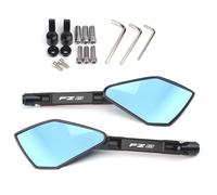 For Yama&ha FZ8 FZ-8 Motorcycle Mirror CNC Side Rearview Blue Anti-glare Mirror(Black)
