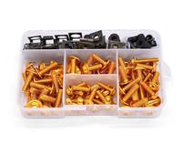 For YAMAHA R6 YZF-R6 Fz16 TMax500 Tmax-500 XT600 E Bodywork Screws Motorcycle Fairing Body Bolts Kit Fastener Clips Screw Nuts Windshield Bolts(Gold)