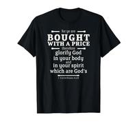 for Ye are Bought with a Price; Glorify God in Your Body Value Graphic T-Shirt, Men, Black, M