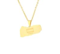 For Yemen Stainless Steel Map Pendant Necklaces Map Jewelry Gold Color Items for Bridal Women Man Party Gifts Earrings Sets Round Ball Jewelry (Model 5)