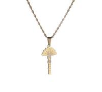 For Yezidi Faith Pilgrimage Stainless Steel Pendant Necklace Jewelry Gold Color Items for Women Man Party Gifts Personality Clavicle Chain Accessories (Gold)