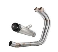 For YFZ MT07 FZ07 XSR700 2014-2024 Motorcycle Sliding Sleeve Full System Exhaust Three Layer Muffler With Front Pipe Suitable(TYPE-B)