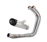 For YFZ MT07 FZ07 XSR700 2014-2024 Motorcycle Sliding Sleeve Full System Exhaust Three Layer Muffler With Front Pipe Suitable(TYPE-B)