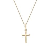 For You Collection 9ct Solid Gold Squared Cross Pendant on a 16+2ins Adjustable Chain Gold
