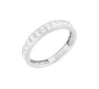 For You Collection 9ct White Gold Channel Set Cubic Zirconia Eternity Ring White