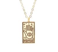 For You Collection Gold Colour Tarot Card Pendant Necklace Gold