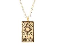 For You Collection Gold Colour Tarot Card Pendant Necklace Gold