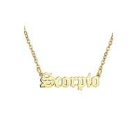 For You Collection Gold Plated Zodiac Necklace in Gothic Font Scorpio