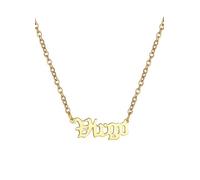 For You Collection Gold Plated Zodiac Necklace in Gothic Font Virgo