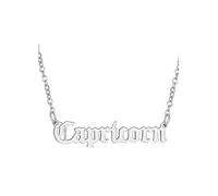 For You Collection Silver Plated Zodiac Necklace in Gothic Font Silver