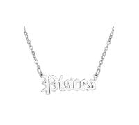 For You Collection Silver Plated Zodiac Necklace in Gothic Font Silver
