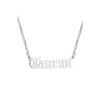 For You Collection Silver Plated Zodiac Necklace in Gothic Font Silver