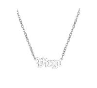 For You Collection Silver Plated Zodiac Necklace in Gothic Font Silver